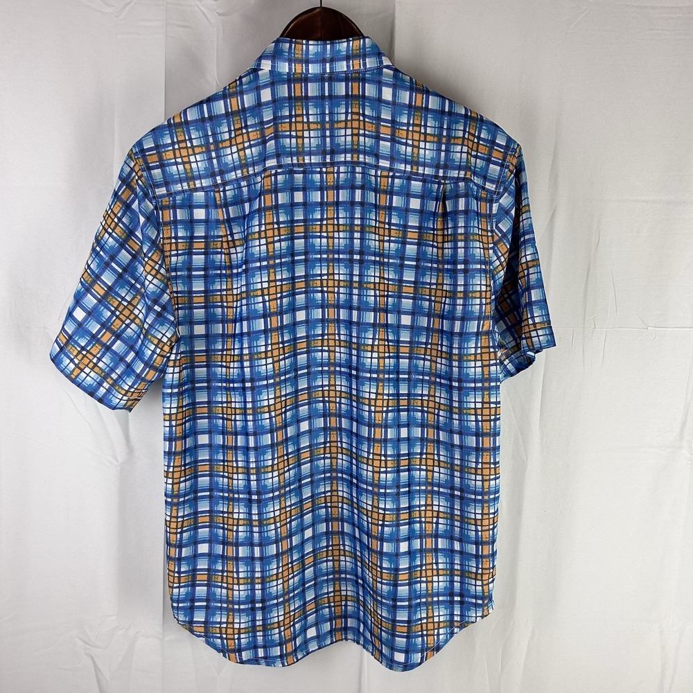 Tommy Bahama Coconut Point Island Zone Performance Shirt‎ Mens Small Blue Plaid - Picture 9 of 10